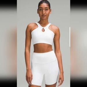 Lululemon SmoothCover Front Cut-Out Yoga Bra *Light Support, A/B CupWhite Sz 12